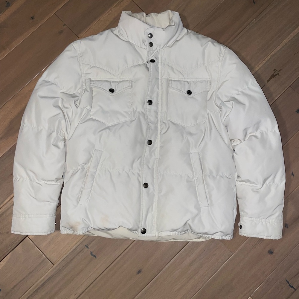 vintage white ralph lauren puffer jacket